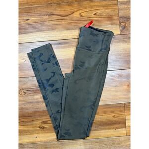 Spanx Look At Me Now Seamless Leggings Green Camo High Waist XS